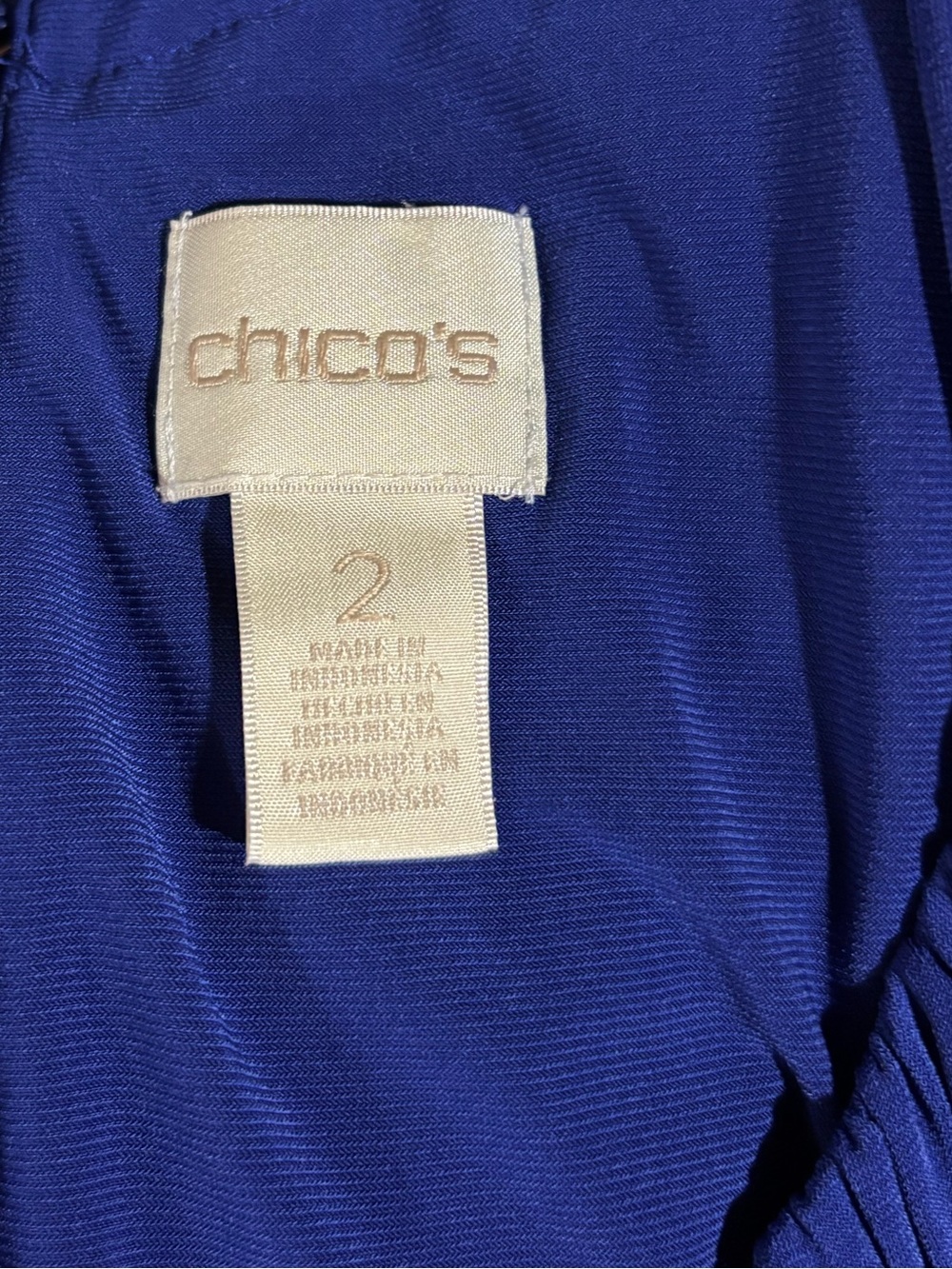 Chico’s Royal Blue Travelers Fringed Hem Halter Dress - Picture 10 of 12